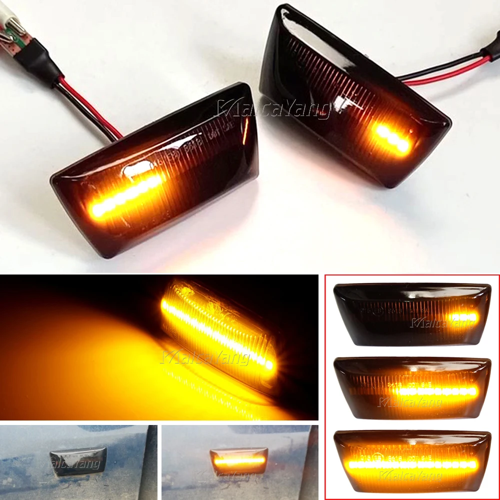 2pcs For Opel Insignia Astra H Zafira B Corsa D For Chevrolet Cruze Dynamic LED Car Side Marker Lights Repeater Signal Lights