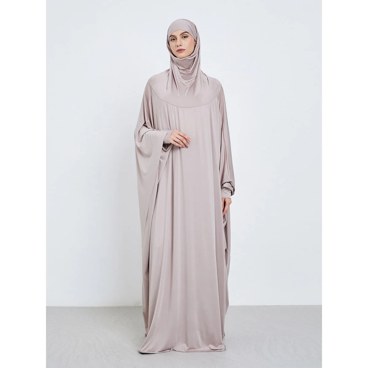 Islamic Prayer Abaya Muslim Women Abayas Long Sleeve Hooded Modesty Ramadan Dresses With Hijab Jilbabs Middle Eastern Kaftans