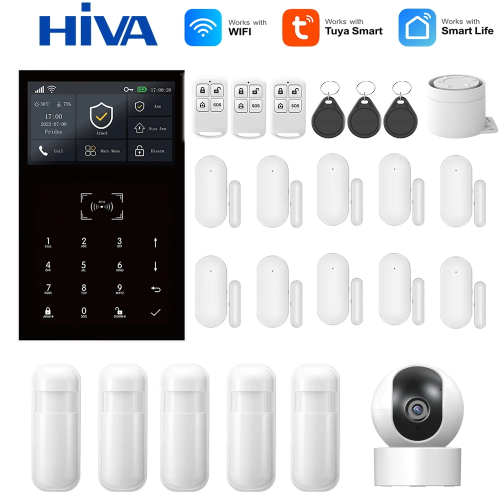 4G Wifi Wireless Alarm System Tuya Smart Home Child Safety Home Anti-theft System Smart Life App Control Works with ALexa PG-109