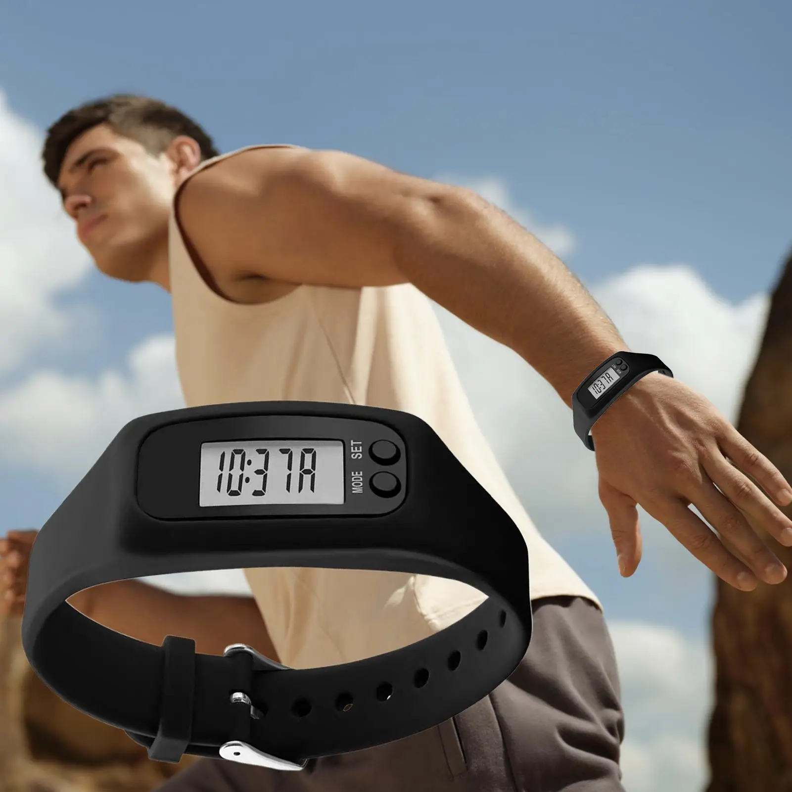 Pedometer Watch Women Bracelet No Phone No App Required Large Screen Watch with Pedometer for Daily Travel Commute Weekend