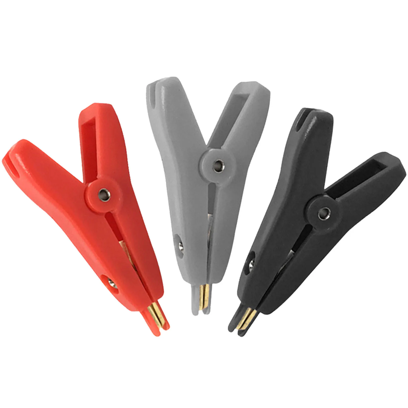 3PCS Test Clip Clamps 10A Copper For Crocodile LCR Kelvin Test Clip Batteries Circuits And Electrical Components Testing Tools