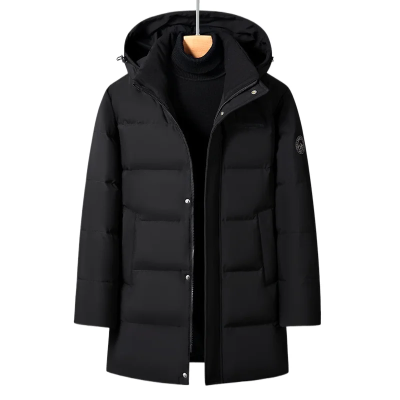 Luxury Men's Winter Padded Jackets Man Down Coats Parka White Goose Down Jacket Clothes Hooded Long Padding Puffer Jcket HXY299