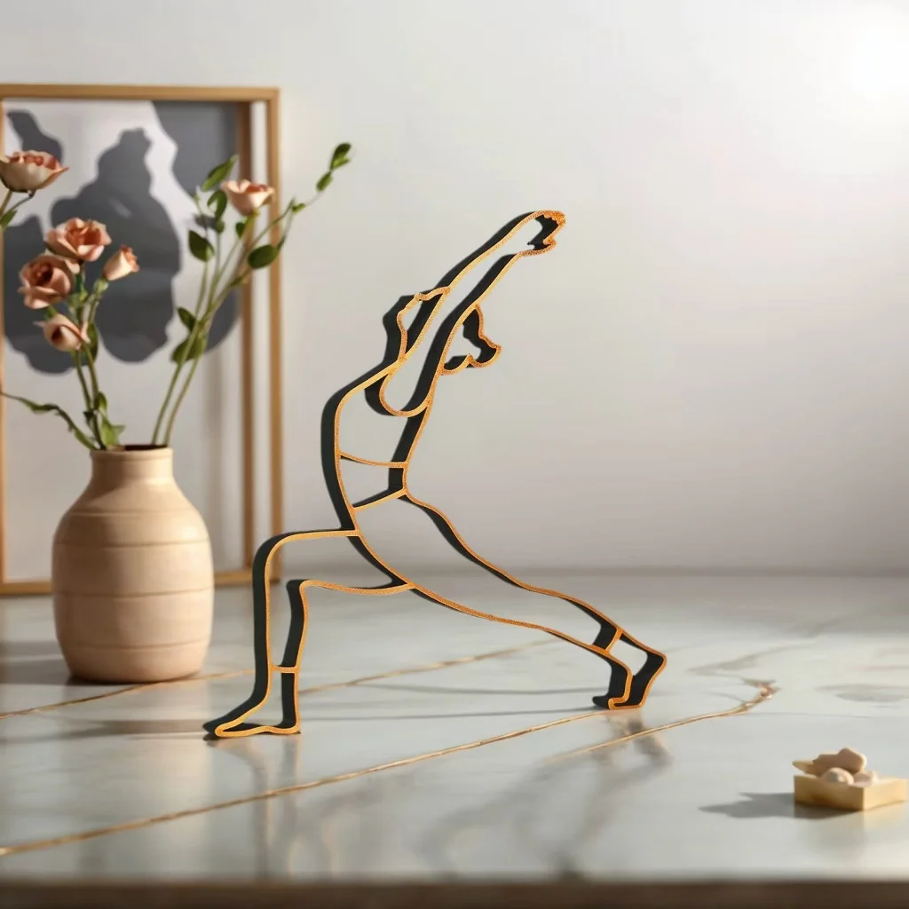 1 Piece of Modern Minimalist Yoga Sculpture - Artistic Yoga Figure Ornament, Zen-Style Decoration for Living Room and Study, Christmas, Valentine's Day, and Thanksgiving Gift