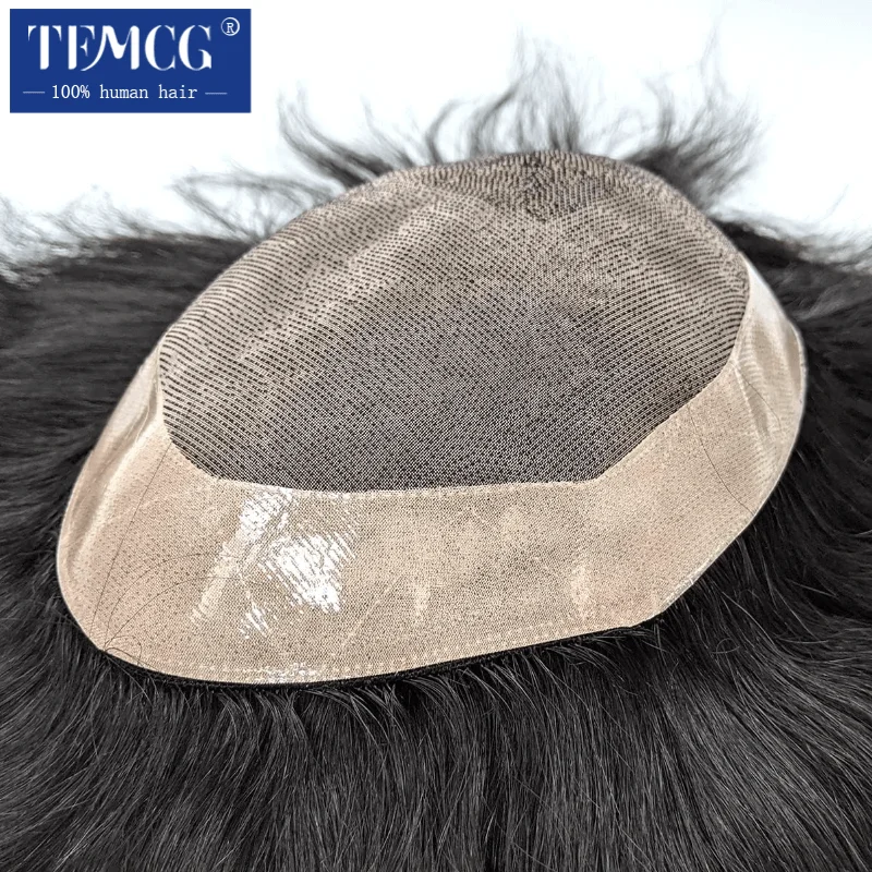 Men Wig Natural Human Hair Toupee Mono Male Wig Durable Male Hair Prosthesis Toupee Men 6" Hair Replacement System For Men