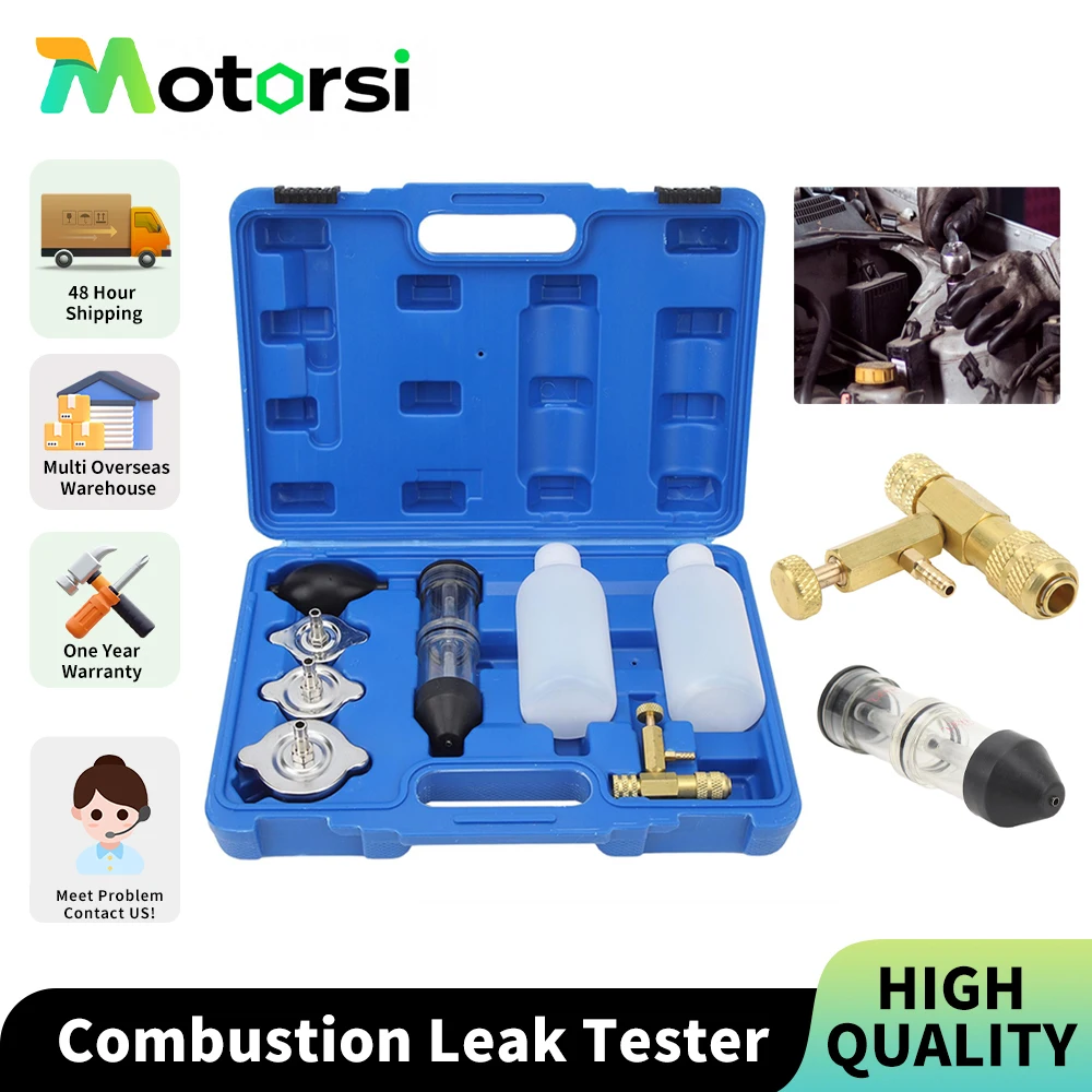 Motorsi Combustion Leak Detector Petrol Diesel Gas Engine Cylinder Leak Diagnostic Tools For Cars Trucks Road Tractors Excavator
