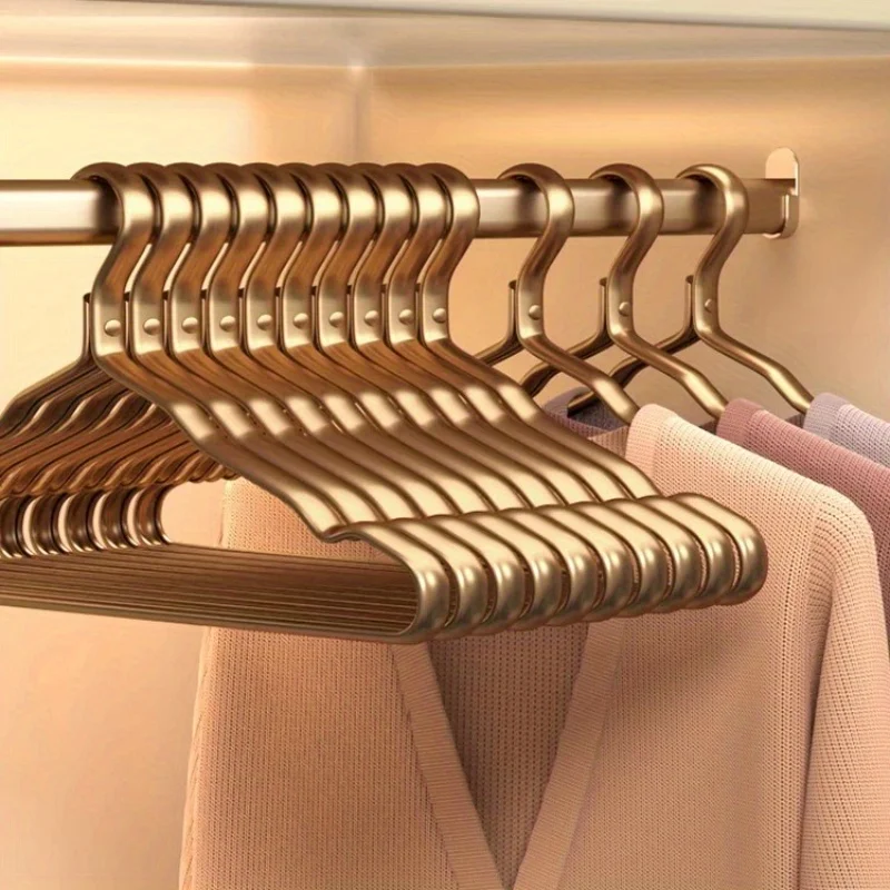 5pcs High-quality Aluminum Suit Hangers, Heavy-duty Metal Hangers, Suitable for Both Dry and Wet Use