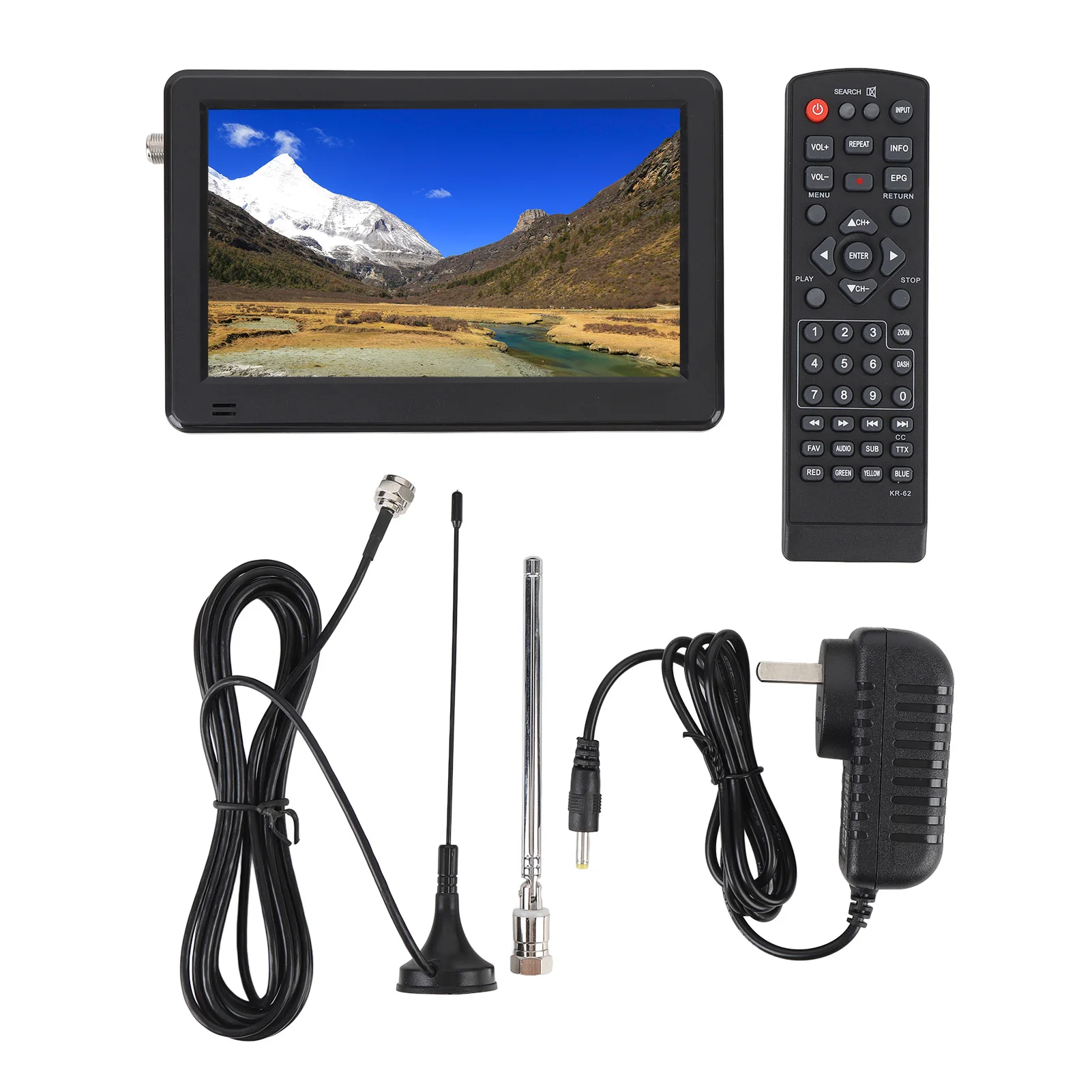 6 Inch Portable TV Color TFT LED USB Port Rechargeable Battery Operated Pocket Digital Television with Remote Control for Camp