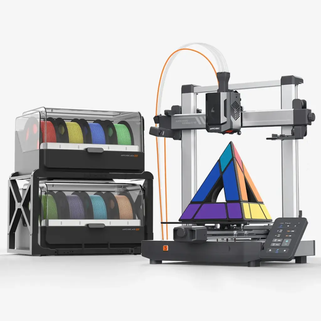 ANYCUBIC Kobra 3 V2 Combo 8 Color FDM 3D Printer 600mm/s Fast Speed Active Filament Drying Auto Leveling 255*255*260mm Size
