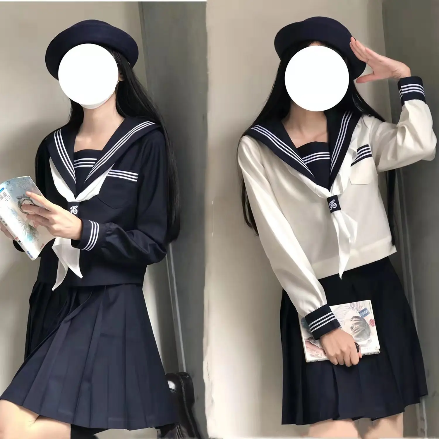 Japanese Jk School Uniform Basic School Uniform Spring&autumn Long Sleeve Skirt Suit College Style Sailor Uniform School Supplie