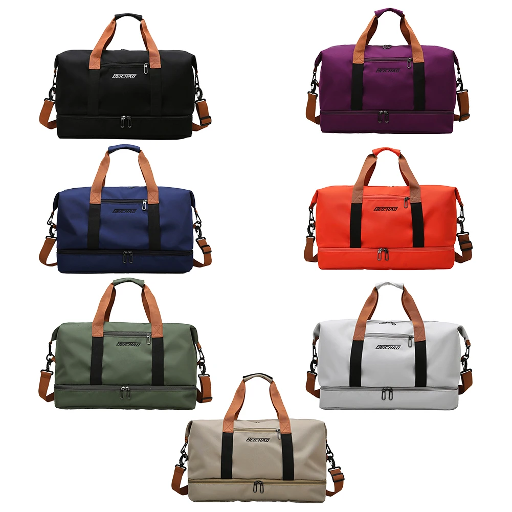 Large Capacity Weekender Travel Bag Lightweight Foldable Duffle with Shoe Compartment Sports Fitness Carry On Bag for Women Men