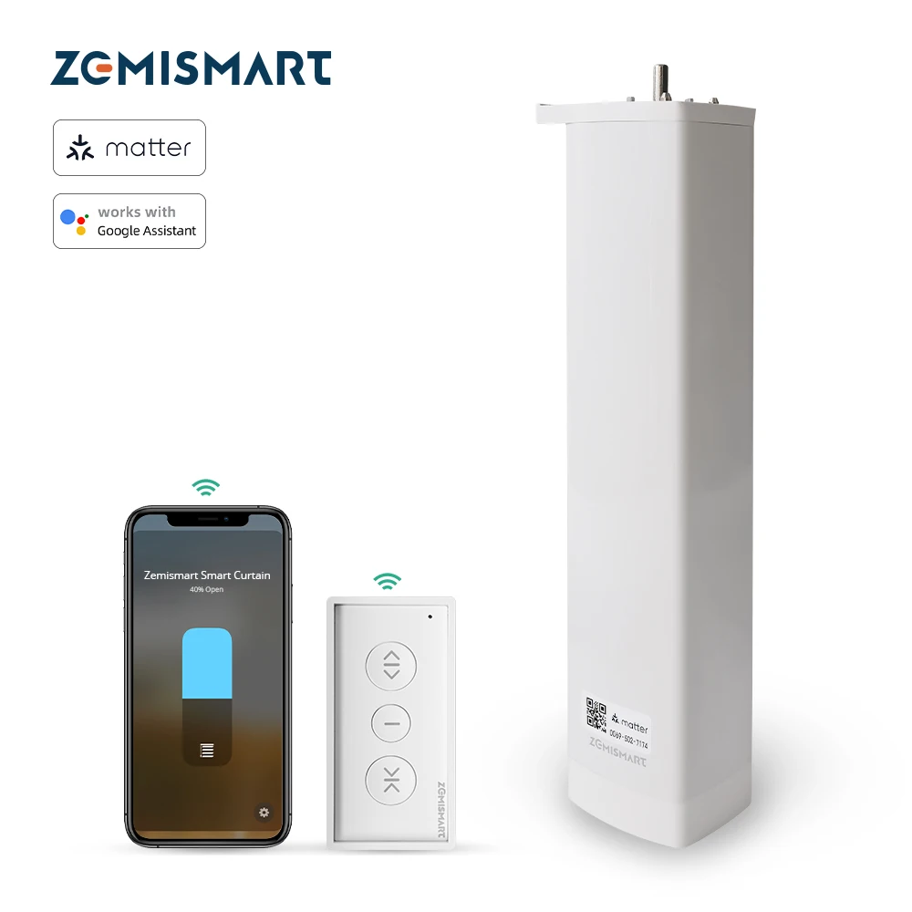 Zemismart Matter Over Thread Smart Curtain Motor Google Home App Samrtthings App Control Automatic Curtain System