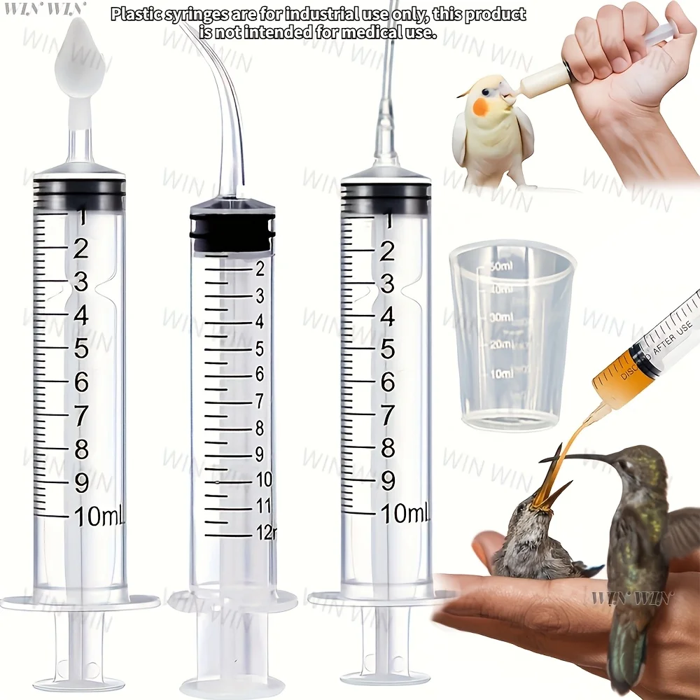 7-Piece Bird Feeder Set - Parrot Baby Feeding Tube - Manual Feeder, Can Be Used for Small Animals Such as Birds and Kittens in Various Models, Parrot Feeder Tube Measuring Tool, Suitable for Pet Science and Industrial Laboratories, Bird Supplies