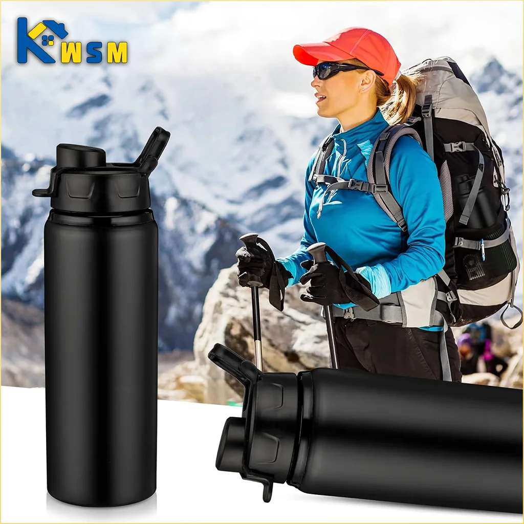 Portable Water Bottle Outdoor Sports Travel Cup Metal Drinking Bottle for Cycling Hiking Gym Leakproof Reusable Water Container
