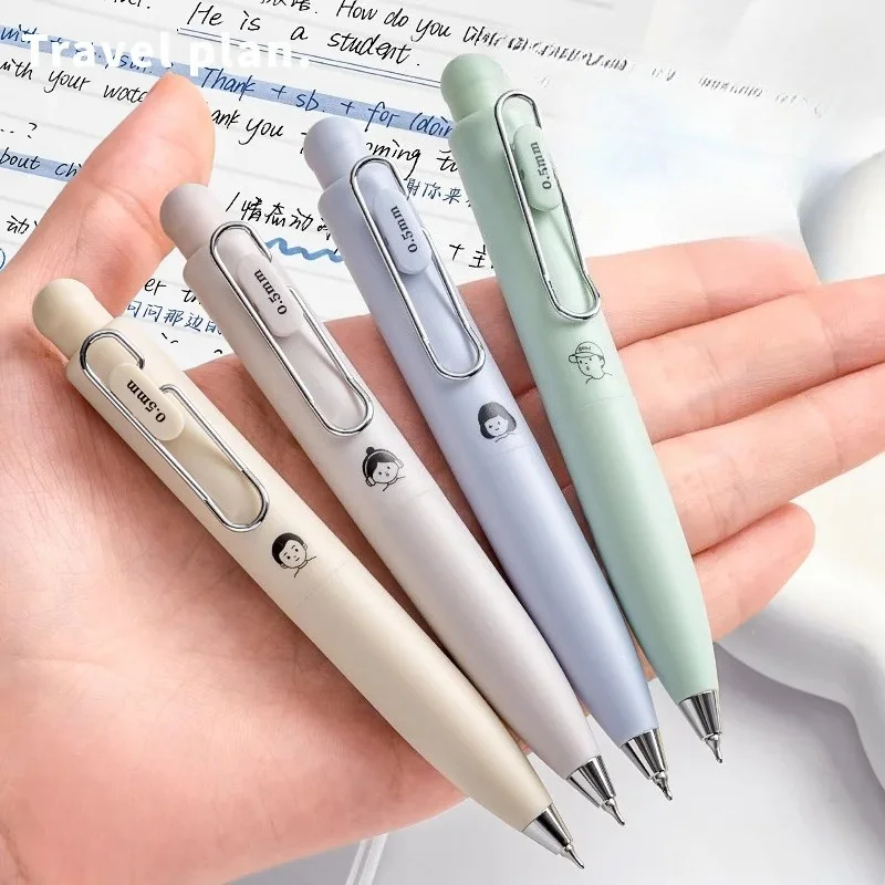 4pcs Silent TacoTaco Pens Set 0.5mm Ballpoint Black Quick-Dry Gel Ink for Office & School Writing Cartoon Design F3015