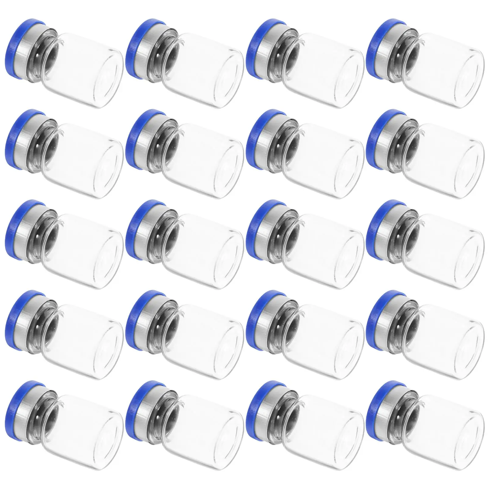 20 Pcs Glass Bottle Containers For Liquids Laboratory Vials Storage Bottles Powder Test Tubes