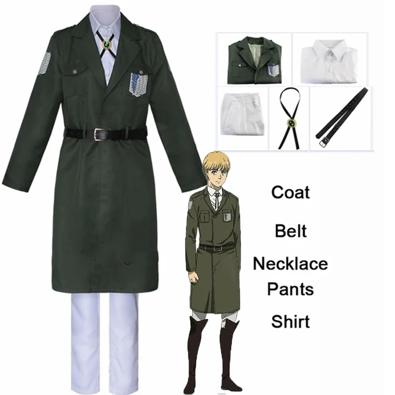 Anime AOT Cosplay Levi Costume Shingek No Kyojin Scouting Legion Soldier Coat Trench Jacket Uniform Halloween Outfits