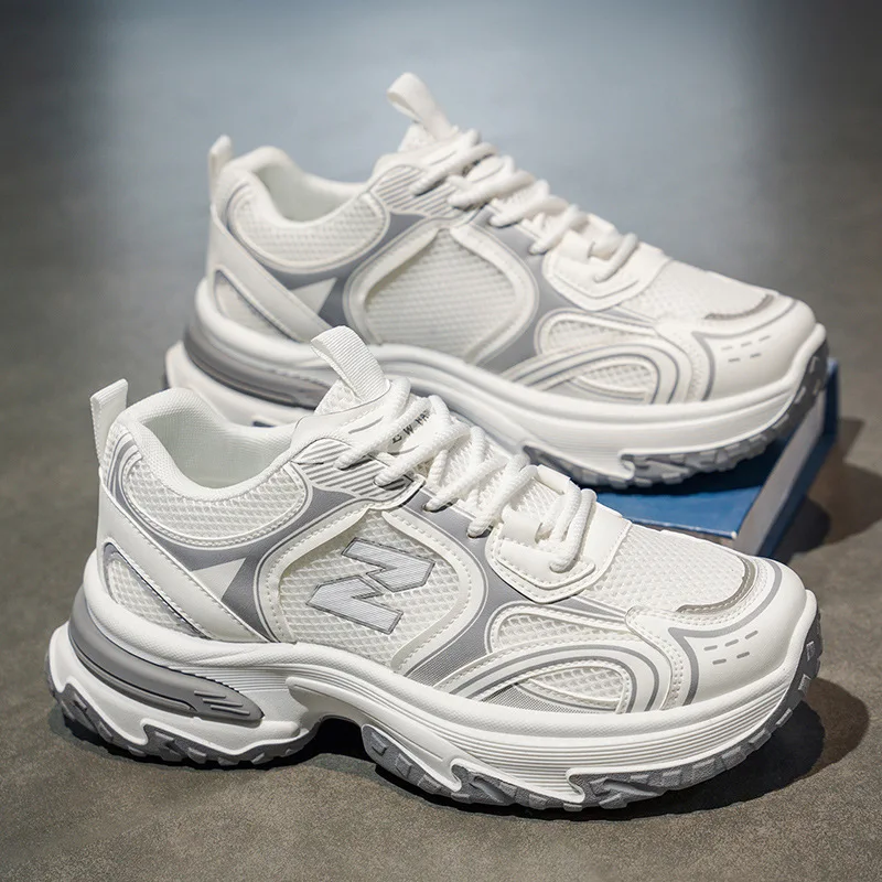 Men's Dad Shoes Breathable Mesh Upper Heightening Thick Bottom Casual Sports Shoes Summer Autumn Winter Spring Seasonal Wear