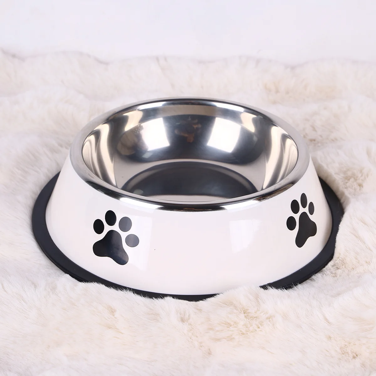 Stainless steel large capacity pet bowl dog food bowl multiple specifications anti-fall food bowl food bowl feeding pet supplies
