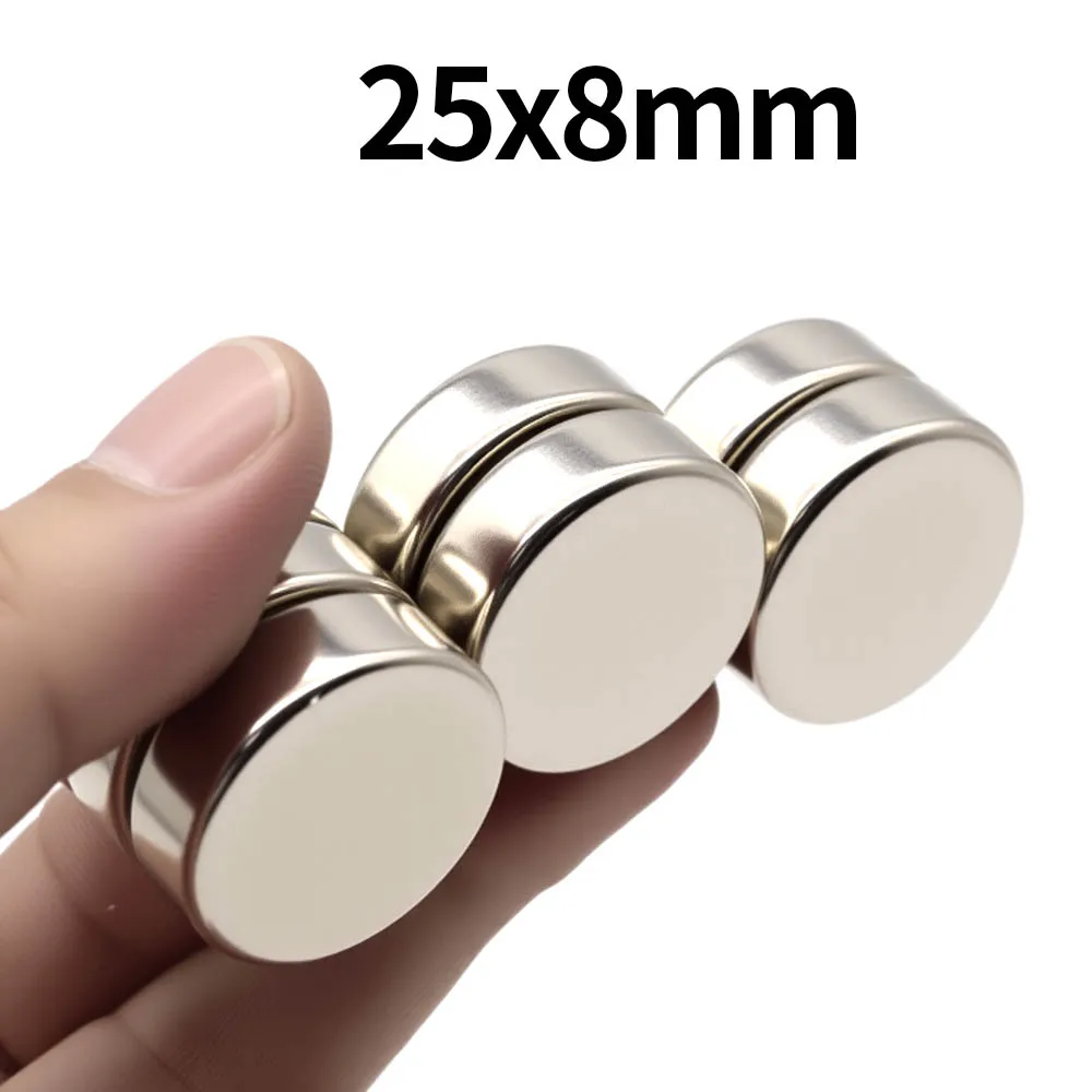 25x8mm Super Strong Neodymium Magnet N35 NdfeB Permanent Magnetic imanes Round Powerful Magnets Refrigerator