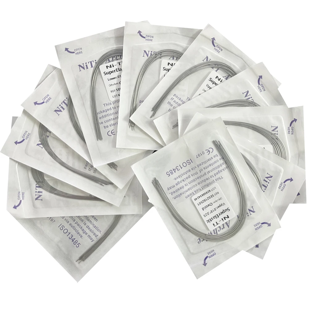 10pcs/Pack AG Dental Orthodontic Arch Wires NITI Round / Rectangular Oval Form Ortho Arch Wire Dentist Tool