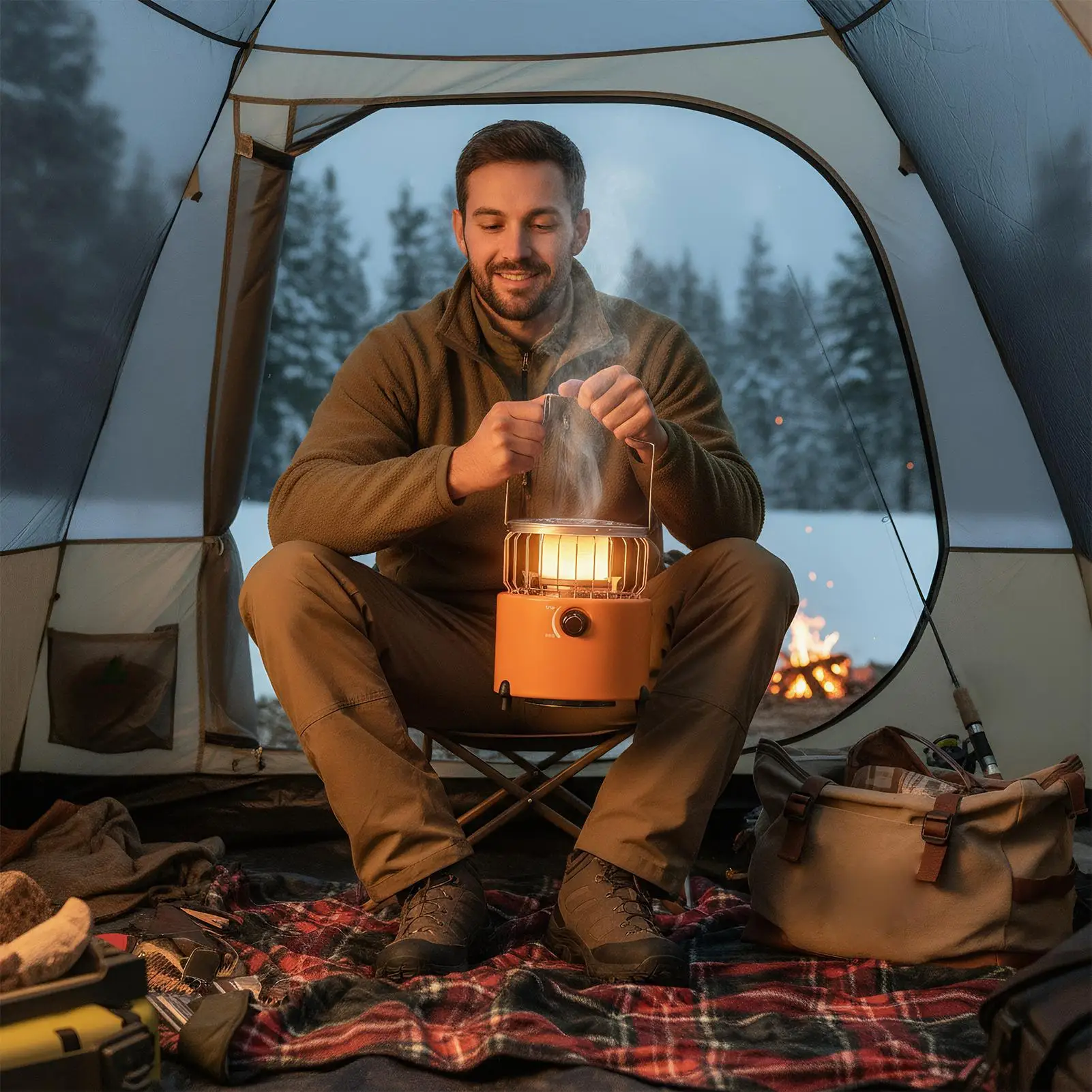 Camping Heater Outdoor Gas Stove Cooker With Handle Outdoor Camping Heater For Tents For Travel Outside Hiking Patio Garage Ice