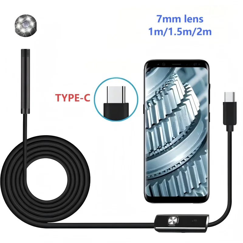 TYPE-C Endoscope Camera (7mm for android) (8mm for android/ios)Adjustable Android Inspection Borescope Cameras