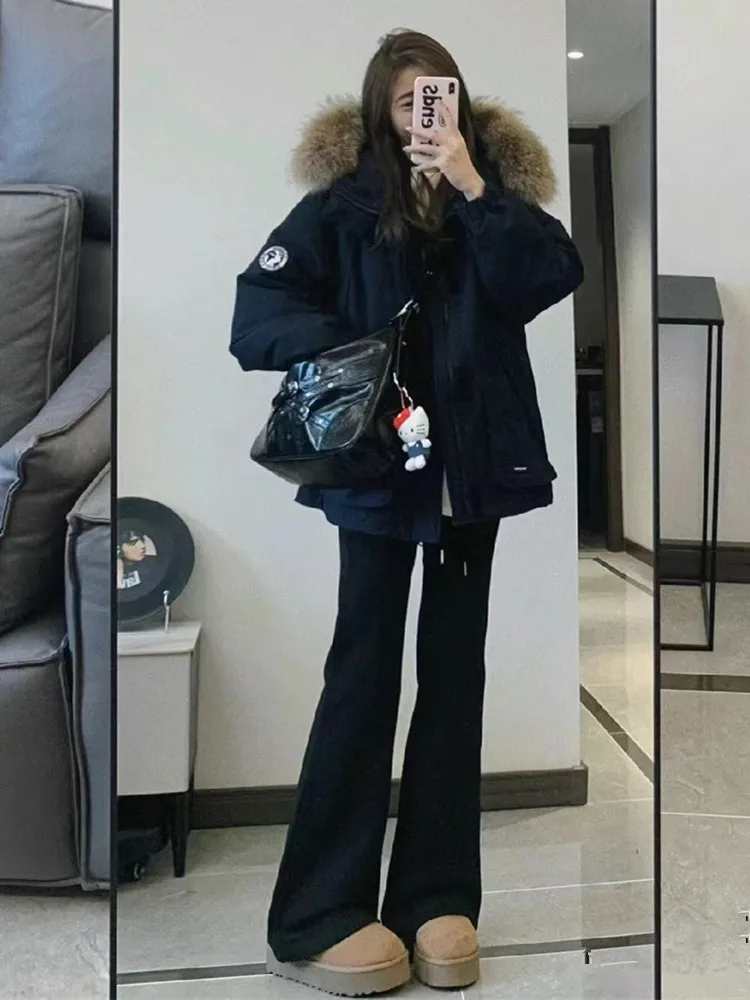 Parkas Kawaii Womens Fall Classic Casual Boutique Buckle Feminina Korean Style Curved Minimalist Outdoorsy Turtleneck Covering