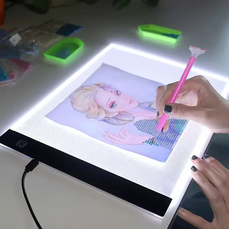 A3/A4/A5 Three Level Dimmable Led Light Pad Drawing Board Pad Tracing Light Box Eye Protection Easier for Diamond Painting