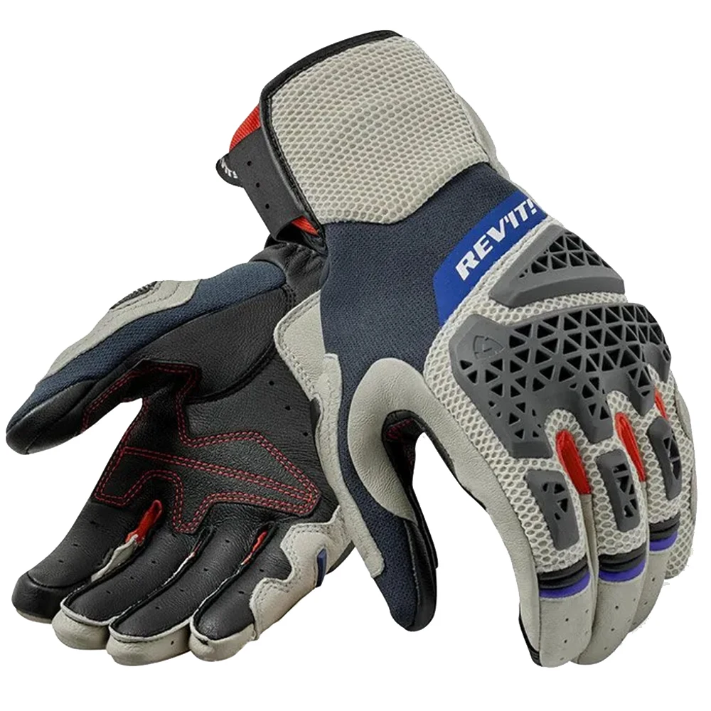 Revit Sand 5 Gloves Touch Screen Genuine Leather Mesh Textile Motorcycle Racing Motocross Riding