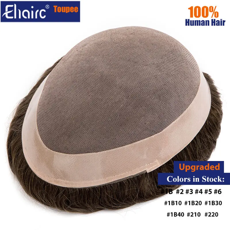 Men's Capillary Prothesis Mono Men's Wig Natural Hair Wigs for Men 6" Human Male Hair Prosthesis For Men Toupee Durable Men Wig
