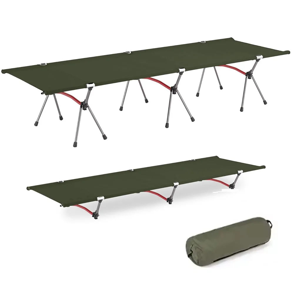 Camping Cot Portable Folding Bed Ultralight Aluminum Alloy Sleeping Cot for Outdoor Hiking Backpacking Travel