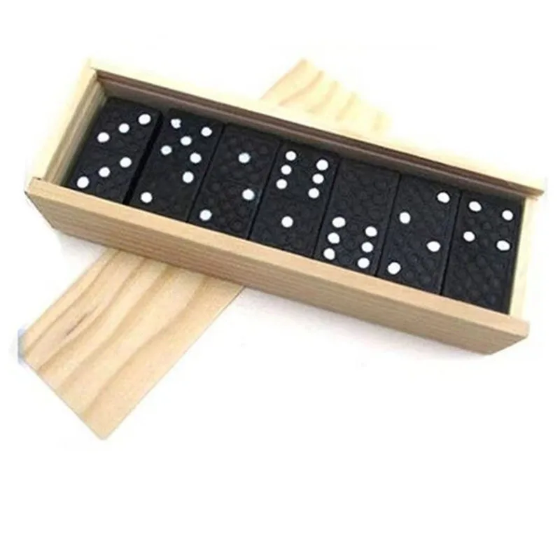 28Pcs/Set Wooden Domino Board Games Travel Funny Table Game Domino Toys Kid Children Educational Toys For Children Gifts