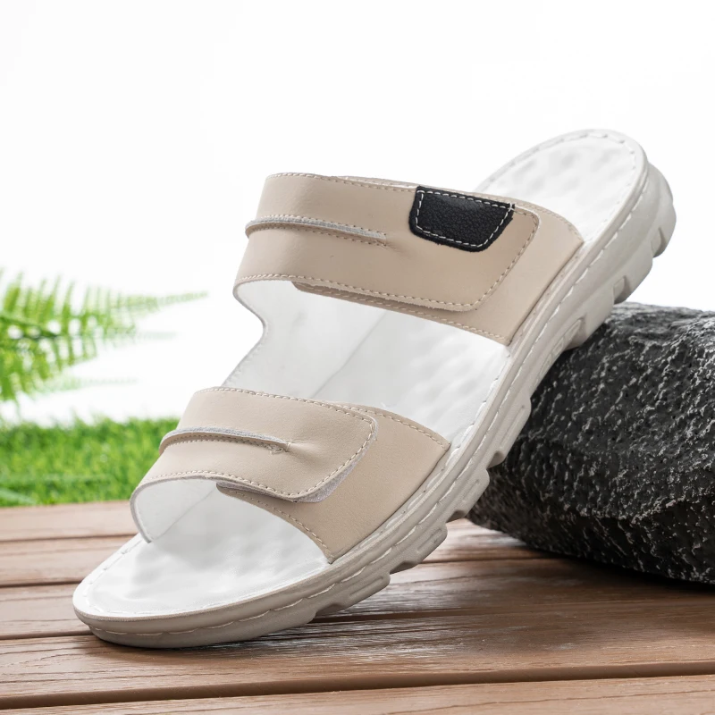 Men's Summer Fashion Anti-slip Soft-sole Comfortable Beach Slippers Trendy Slip-On Sandals for Casual Wear-8903