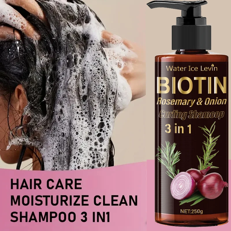 Biotin Shampoo Three-In-One, Moisturizing and Rich Onion Extract Foam, Hydrating and Shiny, Gentle Massage, Fluffy and Smooth Hair after Cleansing