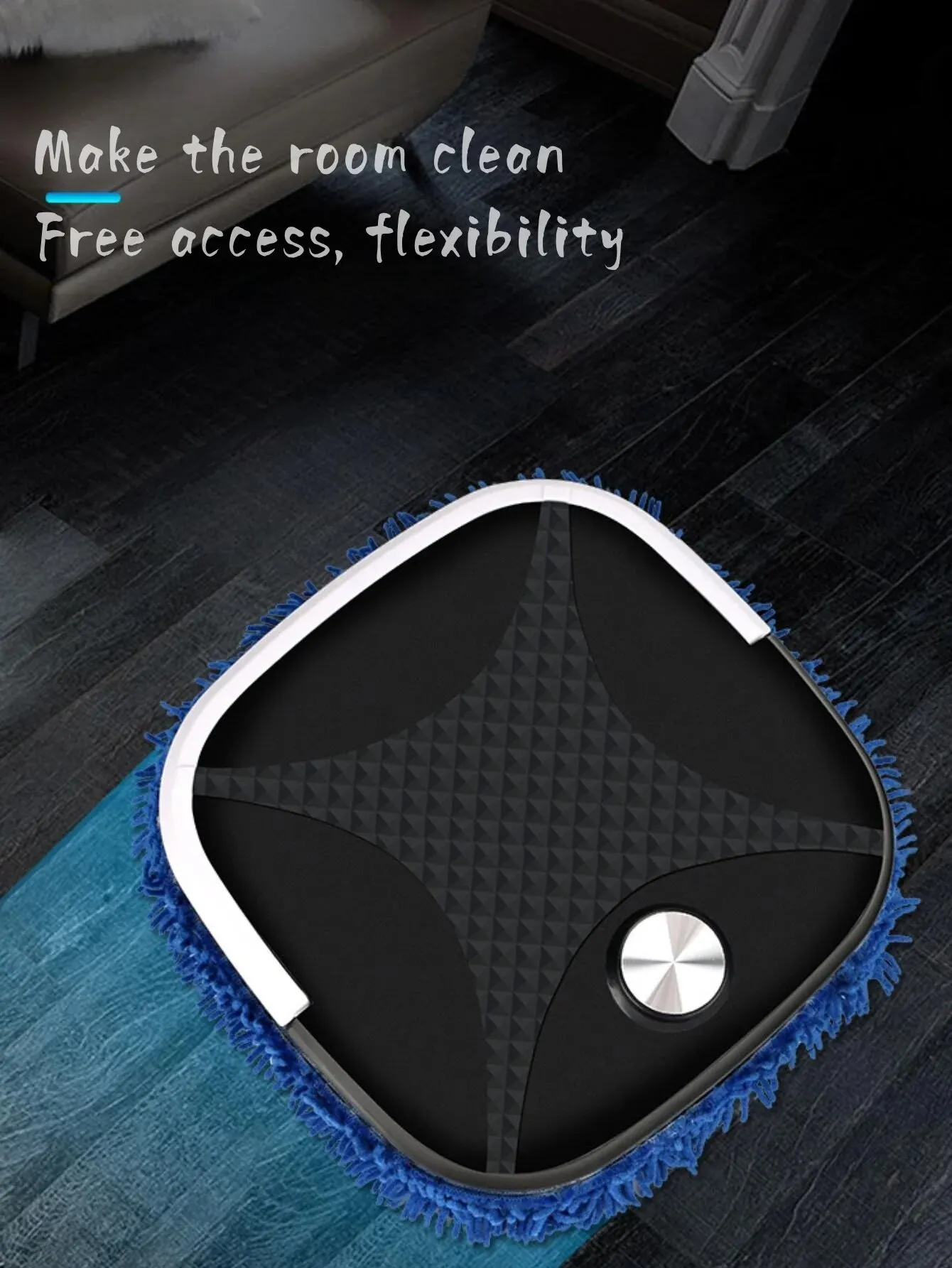 Smart Mopping Robot 1500mAH Lithium Battery Large Capacity Water Tank Dry and Wet Moppoing Two Modes Fiber Towel Cleaning Robot