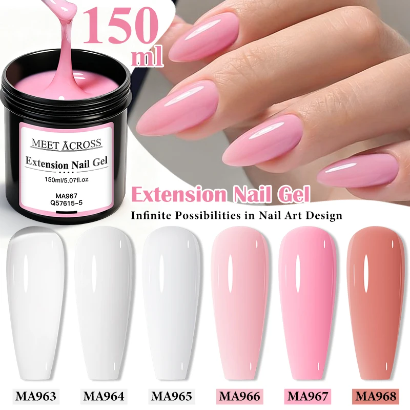150ml Large Capacity Quick Extension Nail Gel Polish Nude Pink Milky White Builder Nail Art Varnish Manicure DIY Nail Supplies