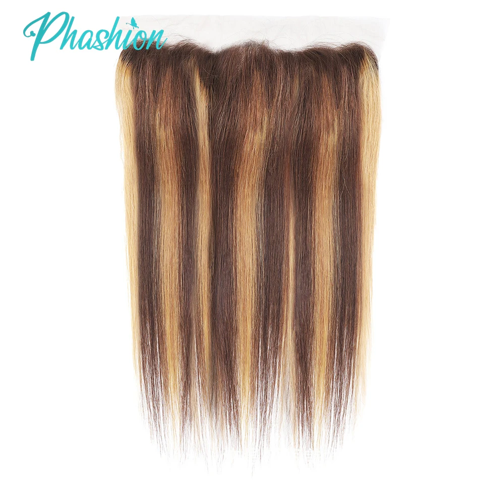 Phashion 28 26 Inch Long Highlight 13x6 13x4 Lace Frontal Straight Transparent P4/27 6 by 6 5x5 4x4 2x6 Closure 100% Human Hair