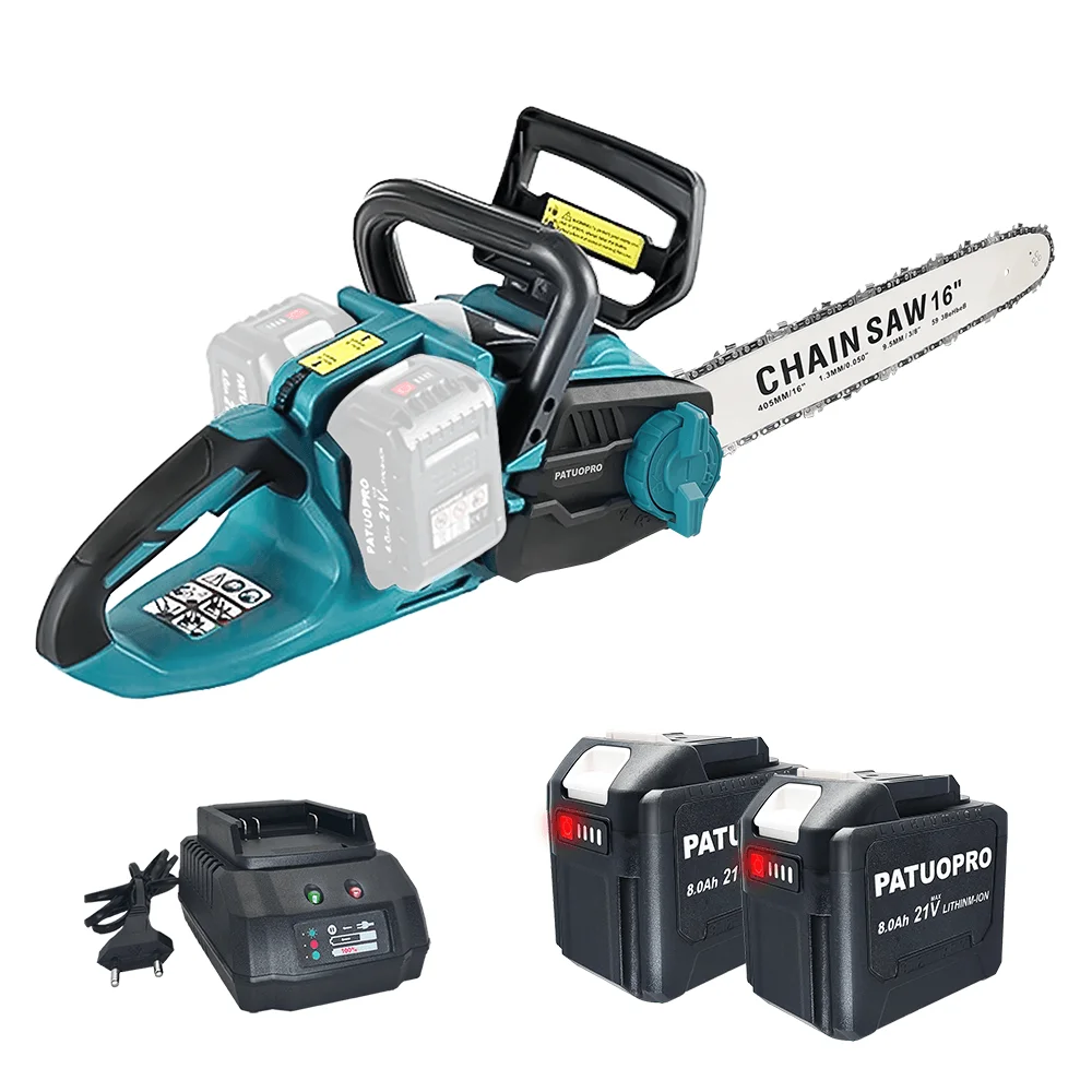 16Inch Brushless Cordless Electric Chainsaw Rechargeable Woodworking Tools For Orchard Branch Handheld Cutter For Makita Battery