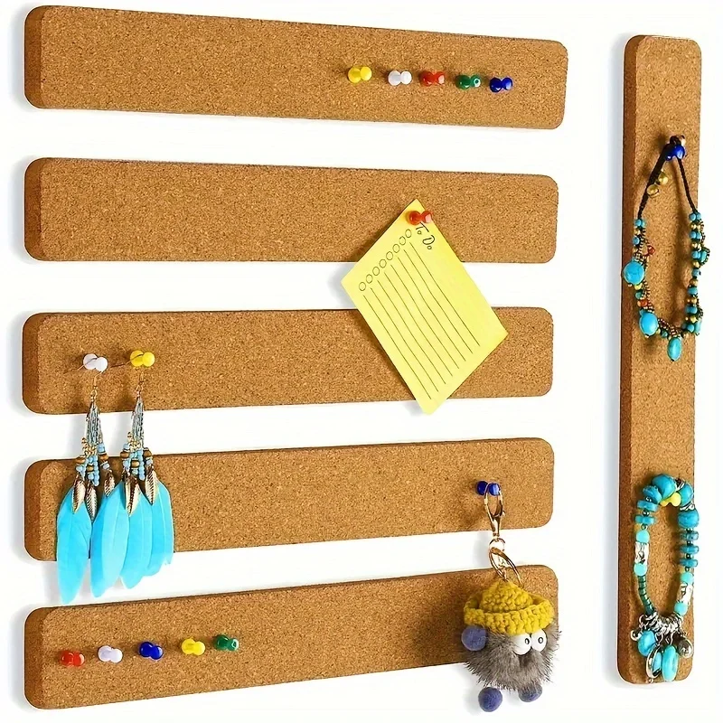 3/6/12pcs, Long Cork Strips, Cork Felt, Announcement Strips, Self-adhesive Cork Board, Bulletin Board Message Board