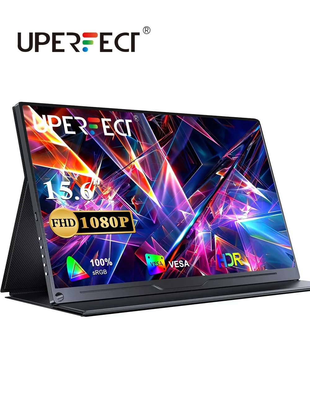 UPERFECT Portable Monitor 15.6“ FHD 1080P HDR HDMI USB-C Travel Screen for Laptop MacBook PC Surface PS5 Xbox External Display