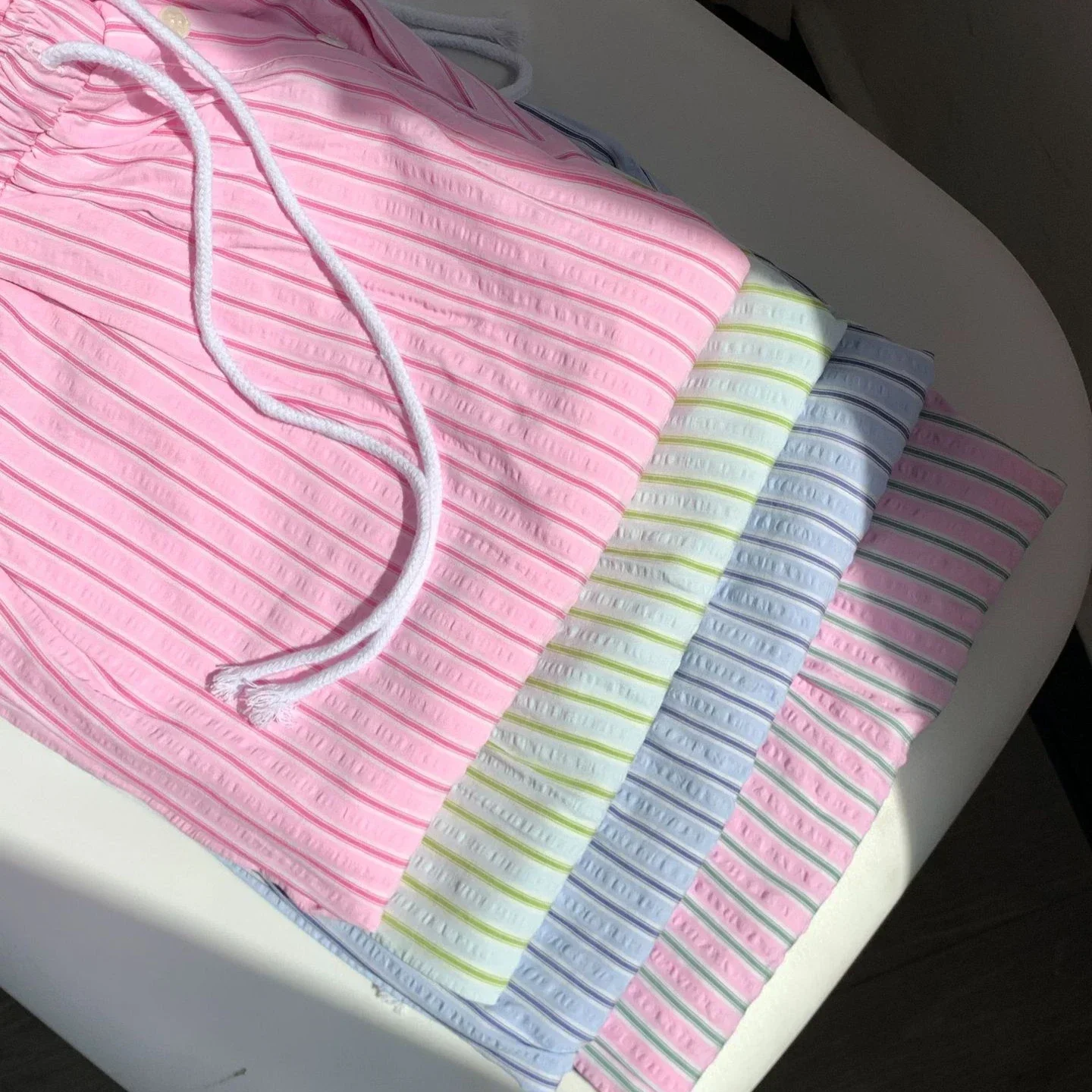 Korean Casual Striped Drawstring Straight Pant Y2k Women Loose Holiday Pants Perppy Sweet Pink High Waist Office Trousers