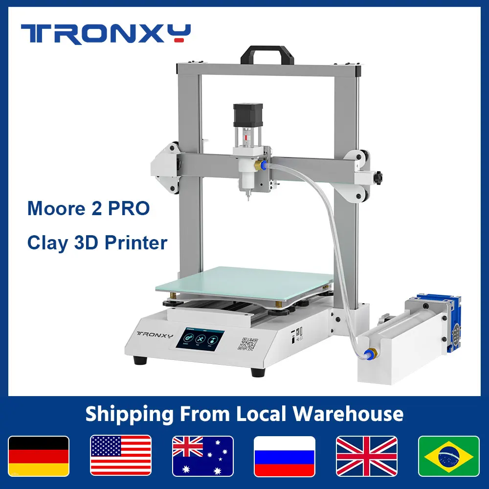 2024 Tronxy Ceramic Clay 3d Printer Moore 2 Pro Exclusive OSG Dual Core Guide Rail High Quality Print 32 Bit Silent Mainboard