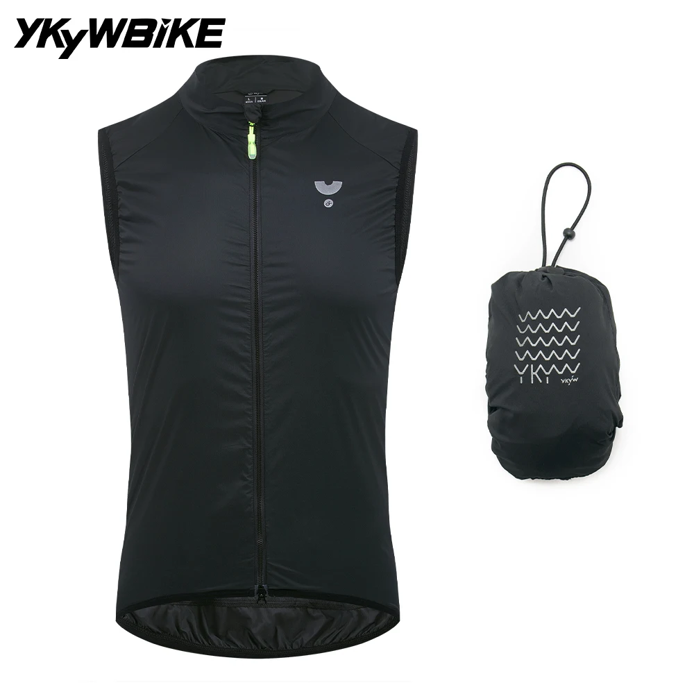 YKYWBIKE 2026 Men's Windproof Cycling Gilet YKK 2-way Zipper Breathable Road Bike Vest Bicycle Windbreaker MTB Vest Portable