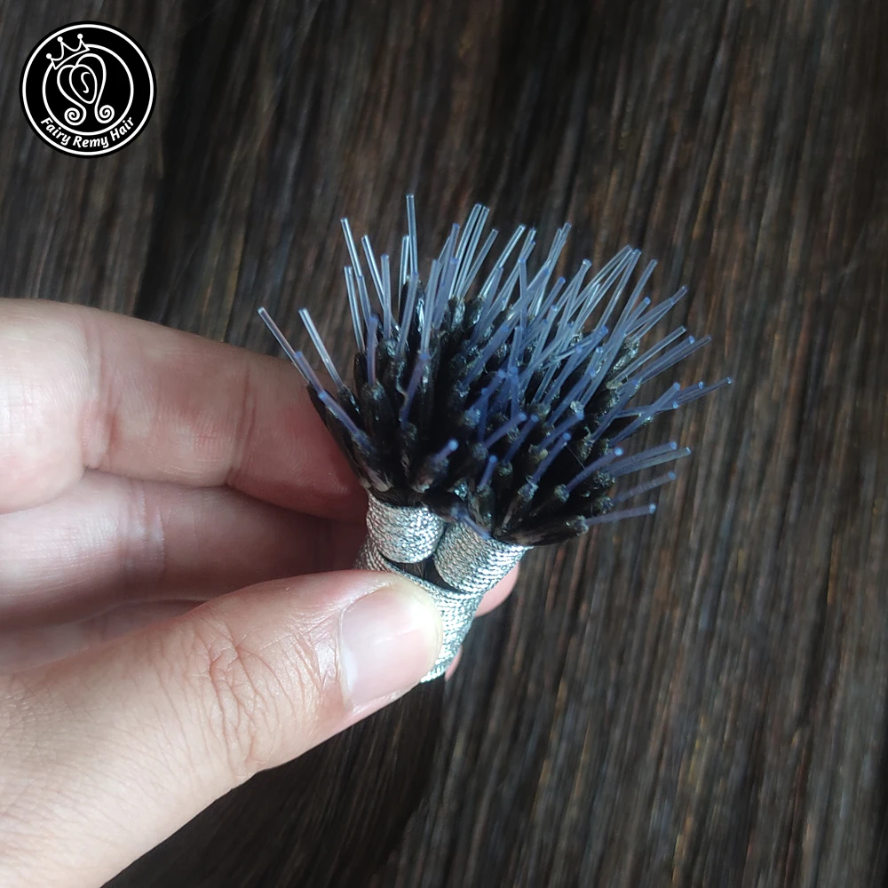 Fairy Remy Hair Nano Beads Silicon Plastic Tip Real Remy Natural European Human Micro link hair Extensions Highlight 16 - 22Inch