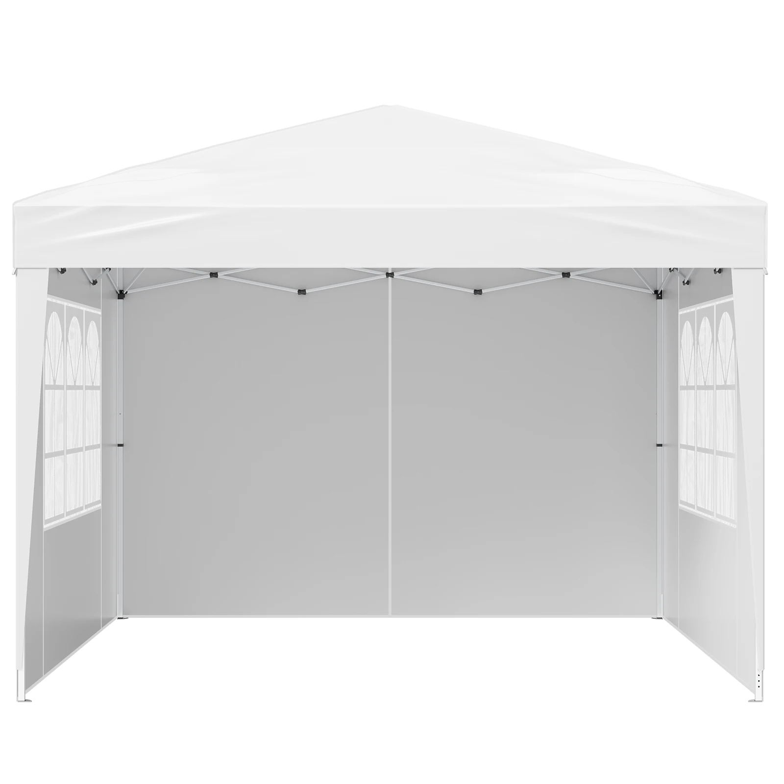 SucceBuy Pop Up Canopy 10x10FT Instant Canopy Gazebo with 3 Sidewalls&2 Ventilated Windows Height Adjustable for Events