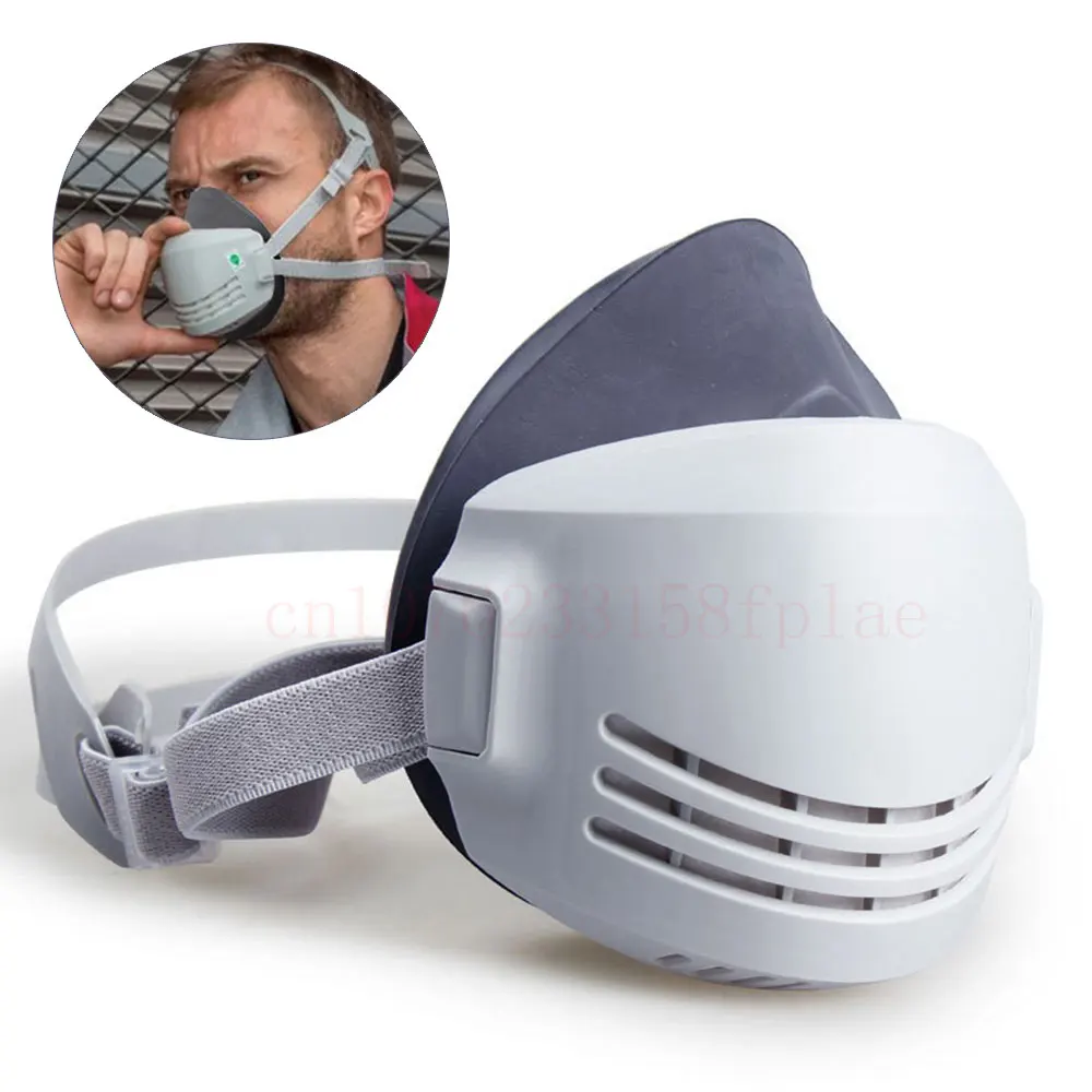 Reusable Washable Dust-proof Gas Mask Respirator Half Face Anti Haze Fog Safety Construction Grinding with 1201 Filter Cotton