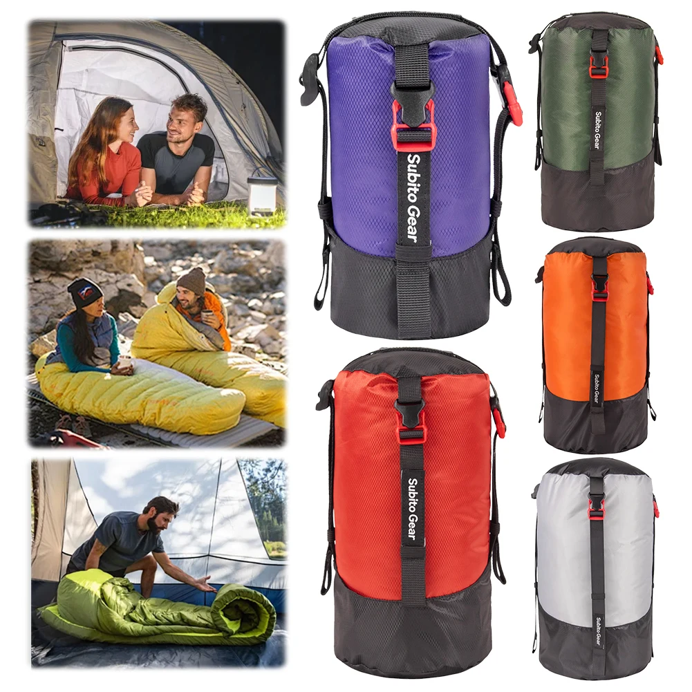 Camping Sleeping Bag Compression Pack Waterproof Ultralight Sleeping Bag Stuff Sack Multi-Purpose Space Saving for Down Jackets