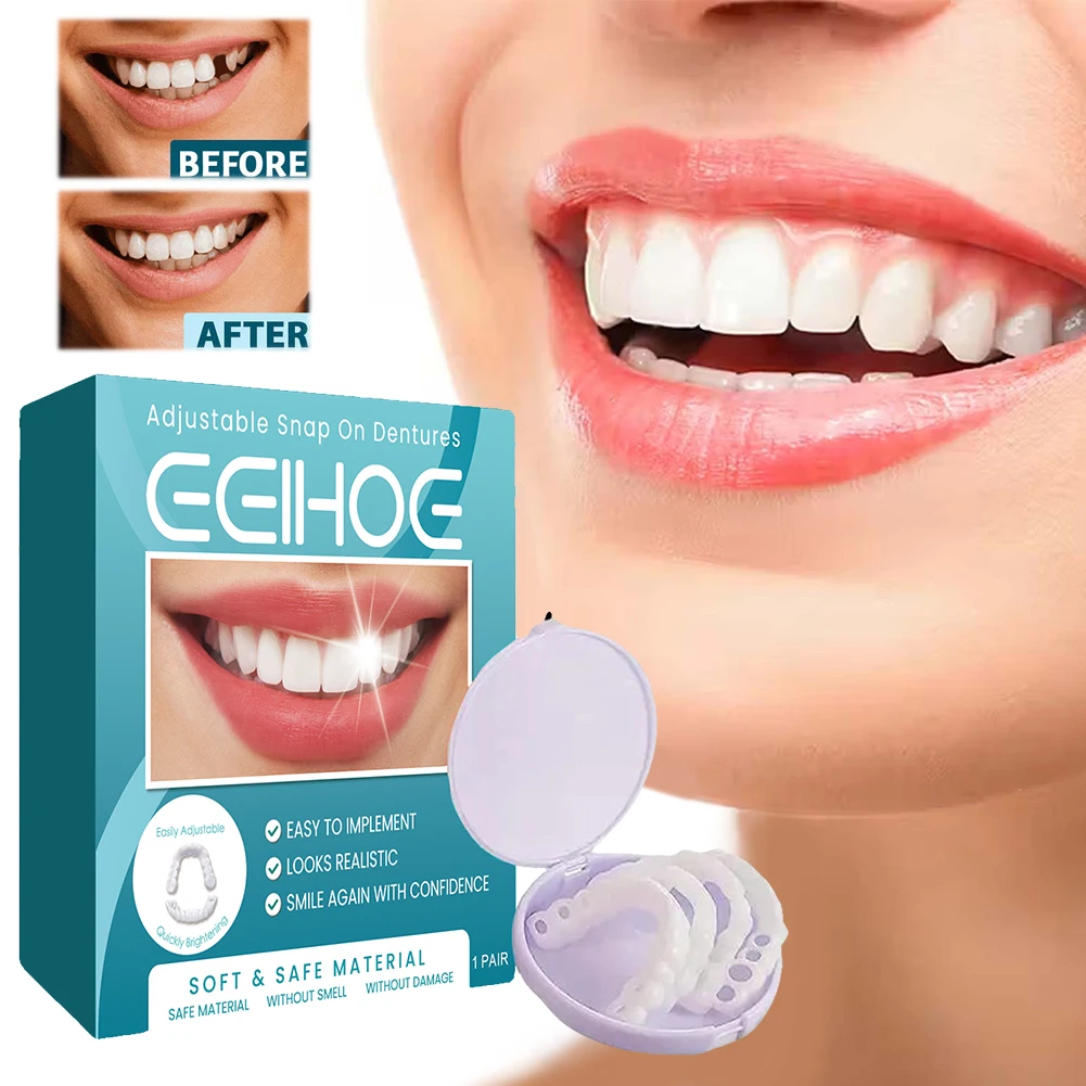 Adjustable Dentures Teeth Veneers Restoration Dentures Enhance Aesthetic Imitation Tooth Cover Portable Fake Teeth for Men Women