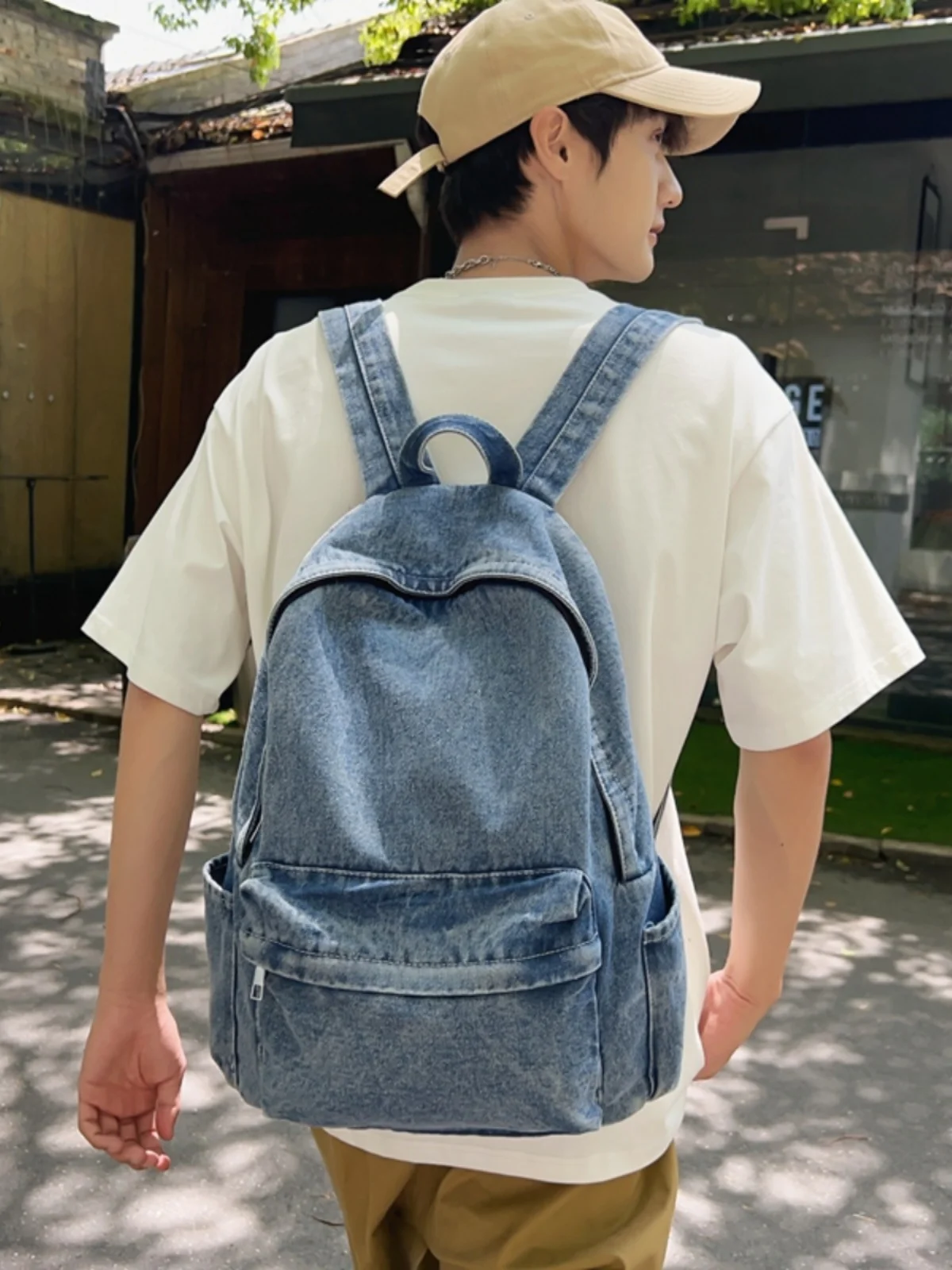 Trendy Casual ex Bapa 2024 New Sle INS Quali Student Bookbag Soft Canvas Large Capaci oulder Bag for Youth