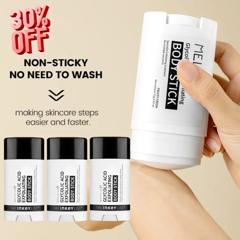 The Inkey List Glycolic Acid Exfoliating Body Stick Non-Sticky & No-Rinse, Long-Lasting Moisturizing, Smooths & Nourishes Skin